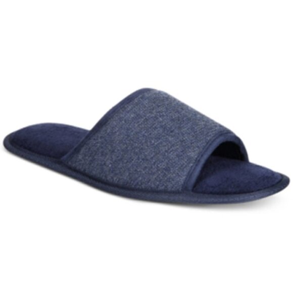 𝅺MS8 Gold Toe Navy Memory Foam Open-Toe Slippers - Picture 1 of 1